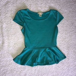 A’gaci teal peplum top